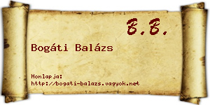 Bogáti Balázs névjegykártya