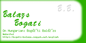 balazs bogati business card